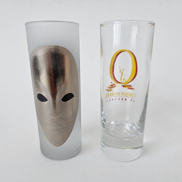 Cirque Du Soleil Mystere & O Shot Glasses 4" Tall Las Vegas + Bonus Shot Glass - Picture 4 of 4